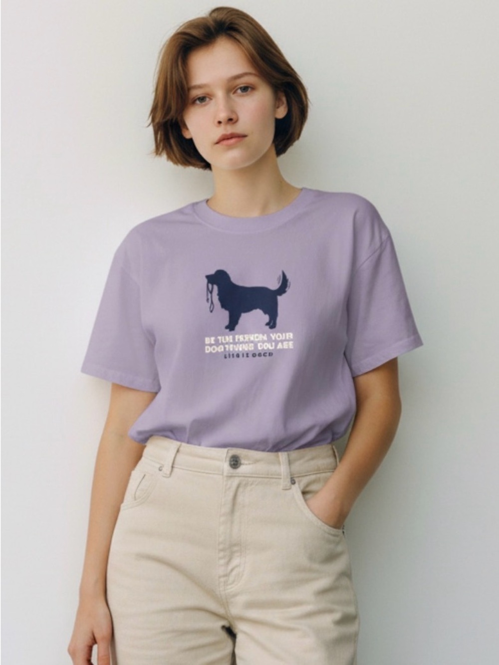 Lavender Dog Graphic Tee Life is Good XXL